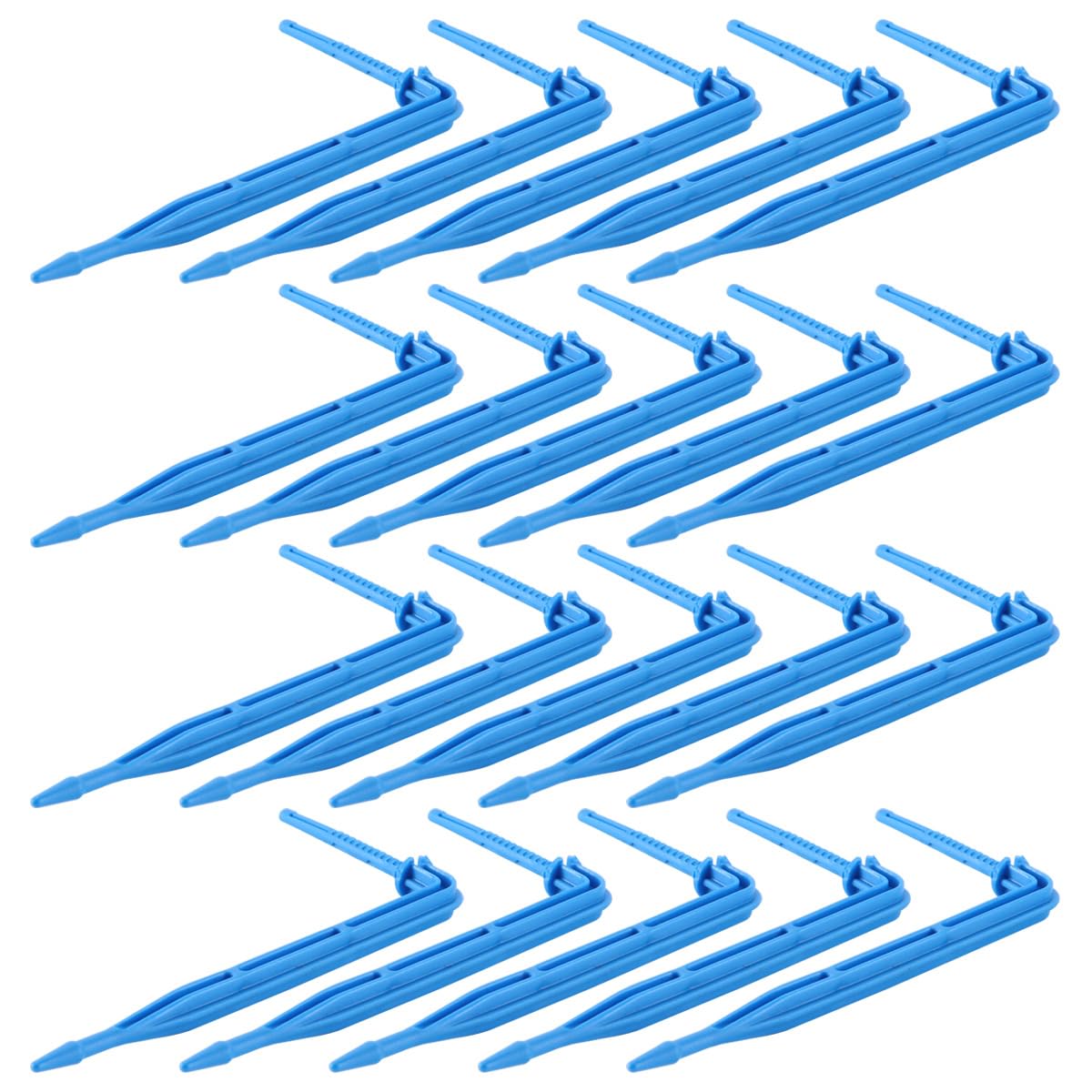 DUZEPA 50PCS Irrigation Sprinkler, Blue Curved Drippers for 3/5mm Hose Agriculture Irrigation System, Water-Saving Emitters for Greenhouse Garden