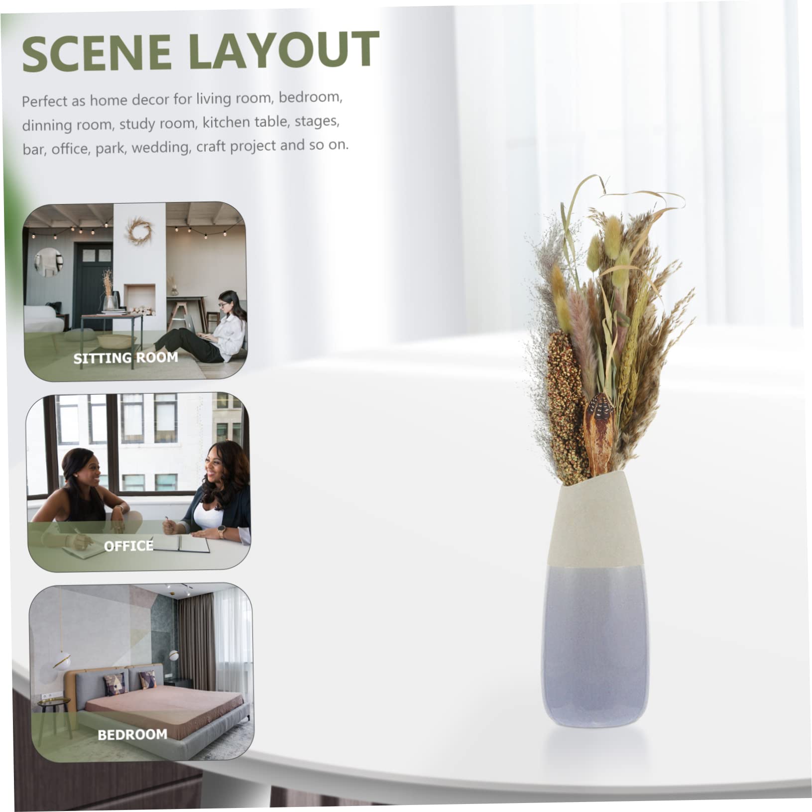 ULTECHNOVO 2stücke Deko-pflanzenstrauß Getrockneten Pampas Und Naturbelassenen Pflanzen Für Boho-Dekoration Hochzeiten Und Kreative Arrangements Bundle