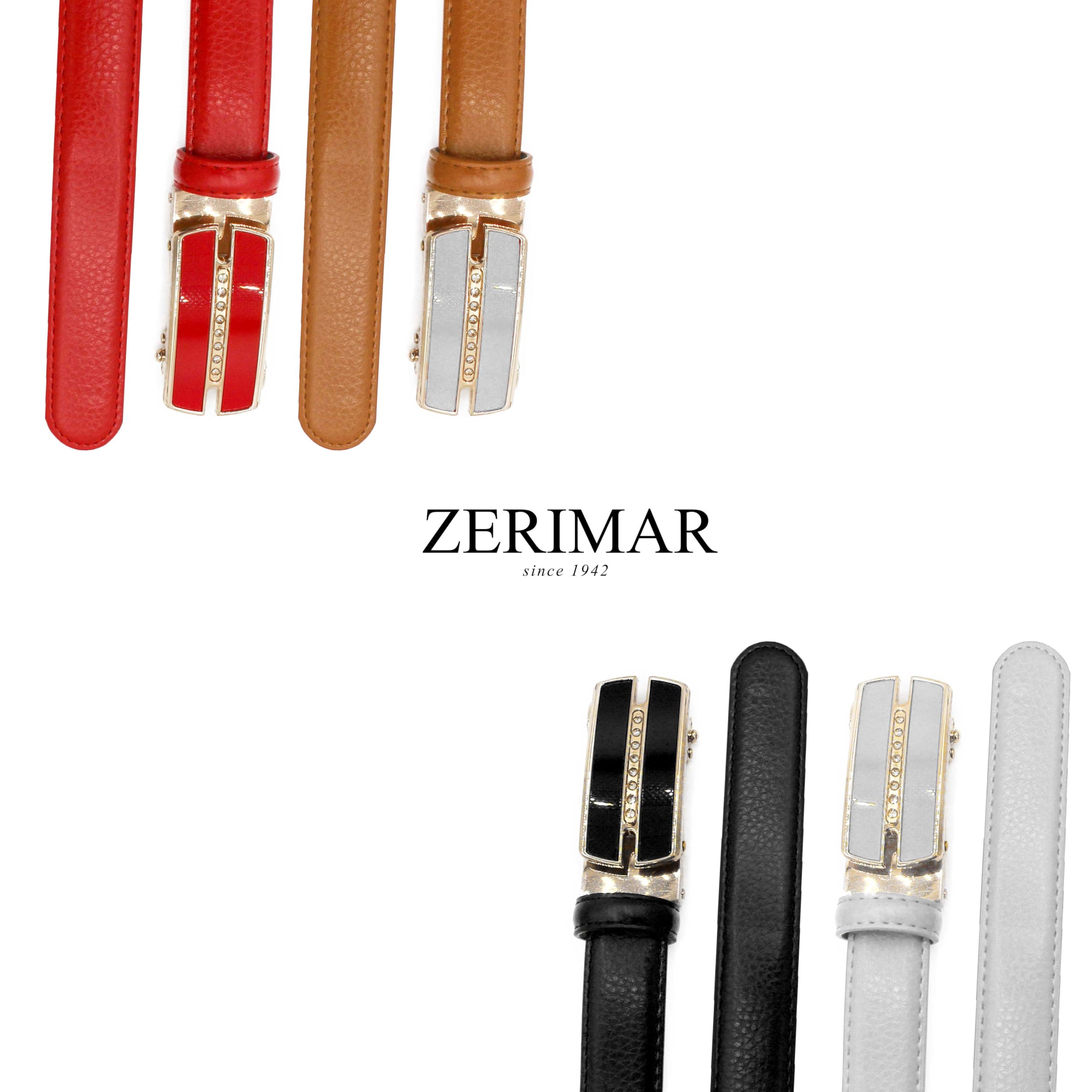 Zerimar Ceinture Femme en Cuir de Vachette Véritable | Ceinture Femme Cuir avec Hebilla Trinquete Automatique | Largeur 24mm | Taille Ajustable | Fabriquée à la Main