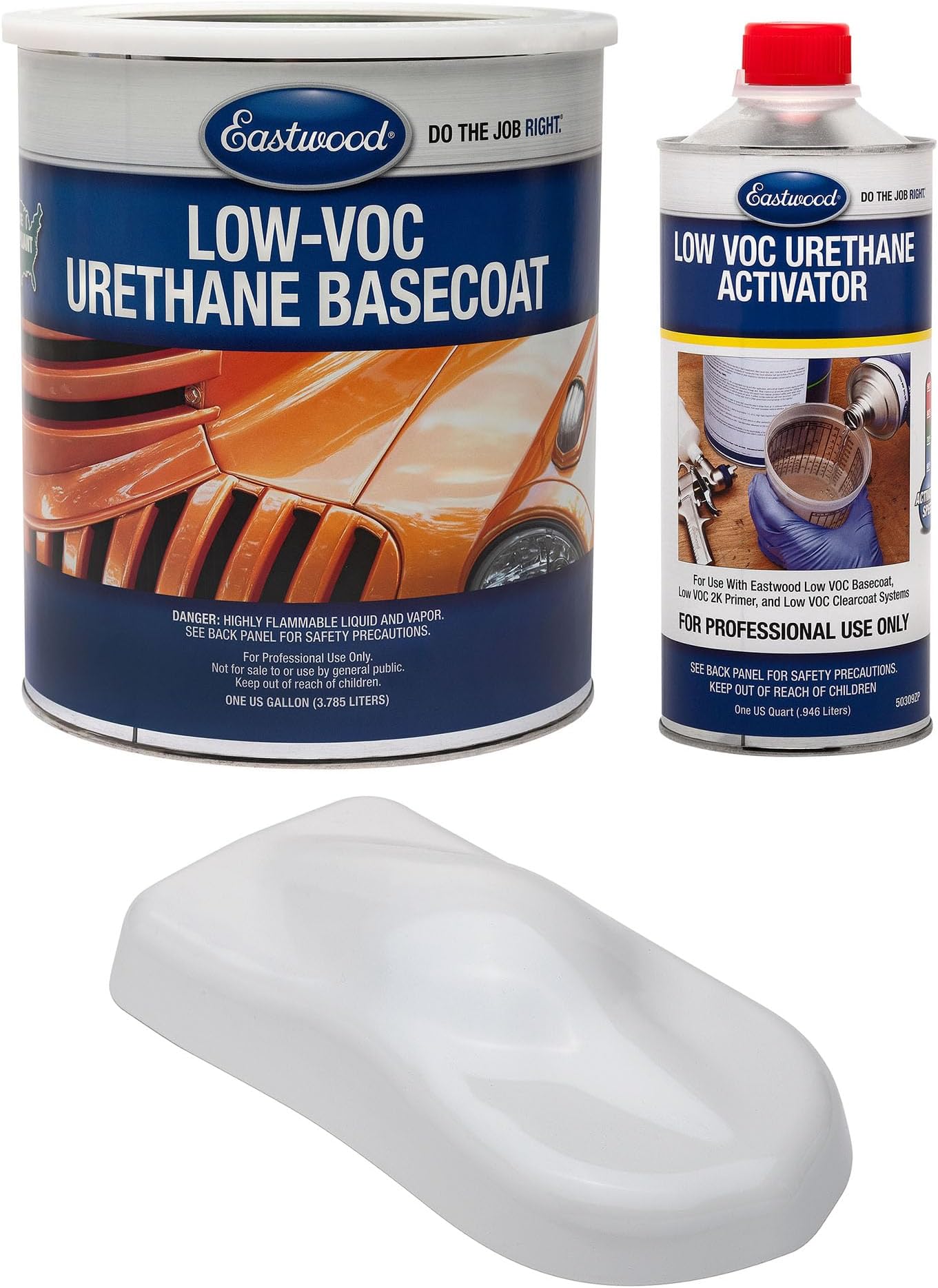 4:1 GM White (Code 40) 2K Basecoat and Activator Automotive Spray Paint Kit Makes 5 Sprayable Quarts