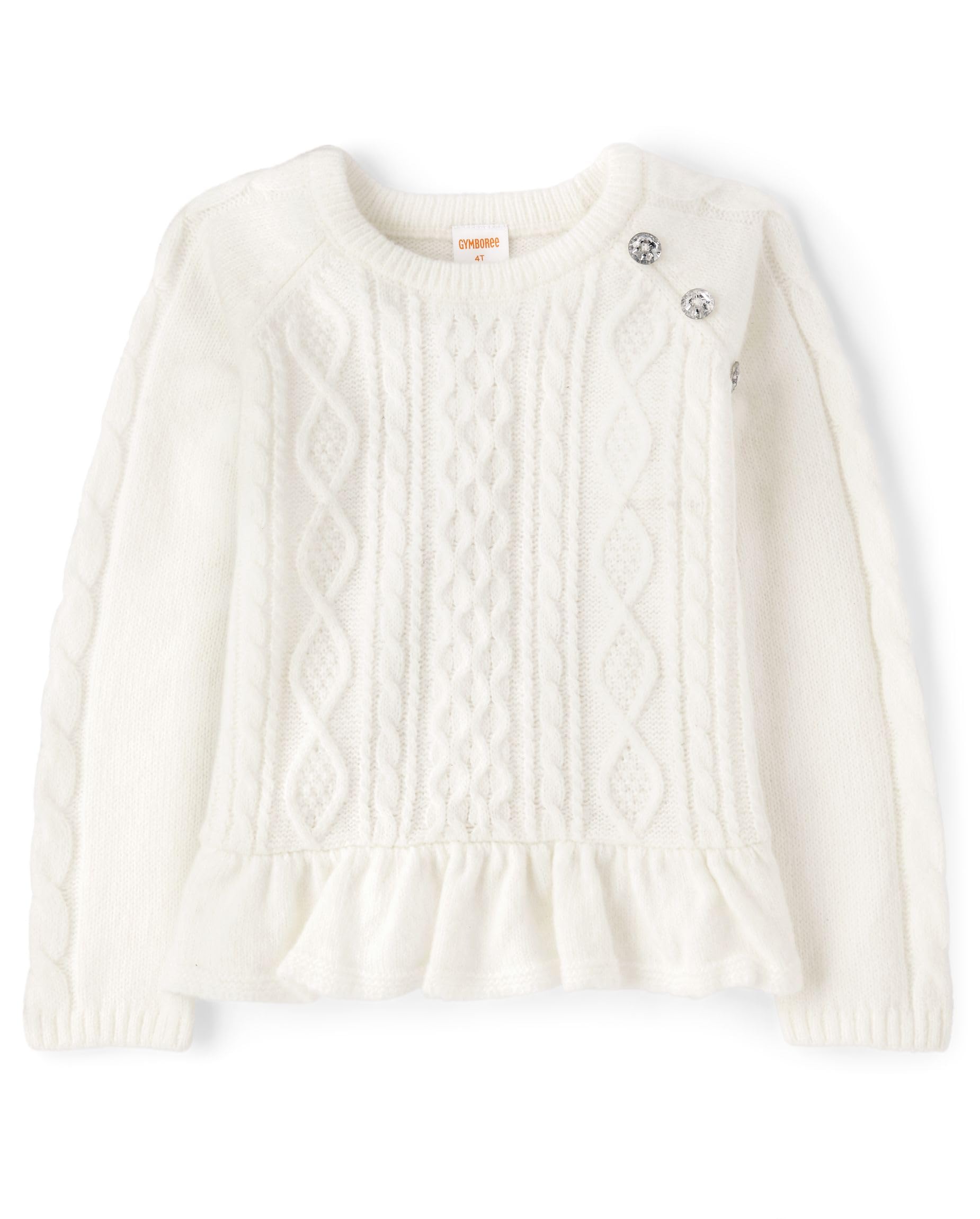 Gymboree Girls' and Toddler Long Sleeve Peplum Pullover Sweater