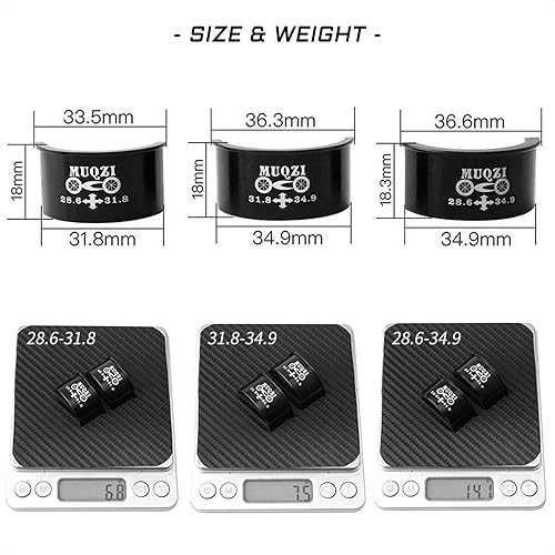 Miniatura 6 de Kit de adaptador de abrazadera de desviador delantero para bicicleta - Compatible con bicicletas de montaña y carretera MTB - Tamaños 28.6, 31.8