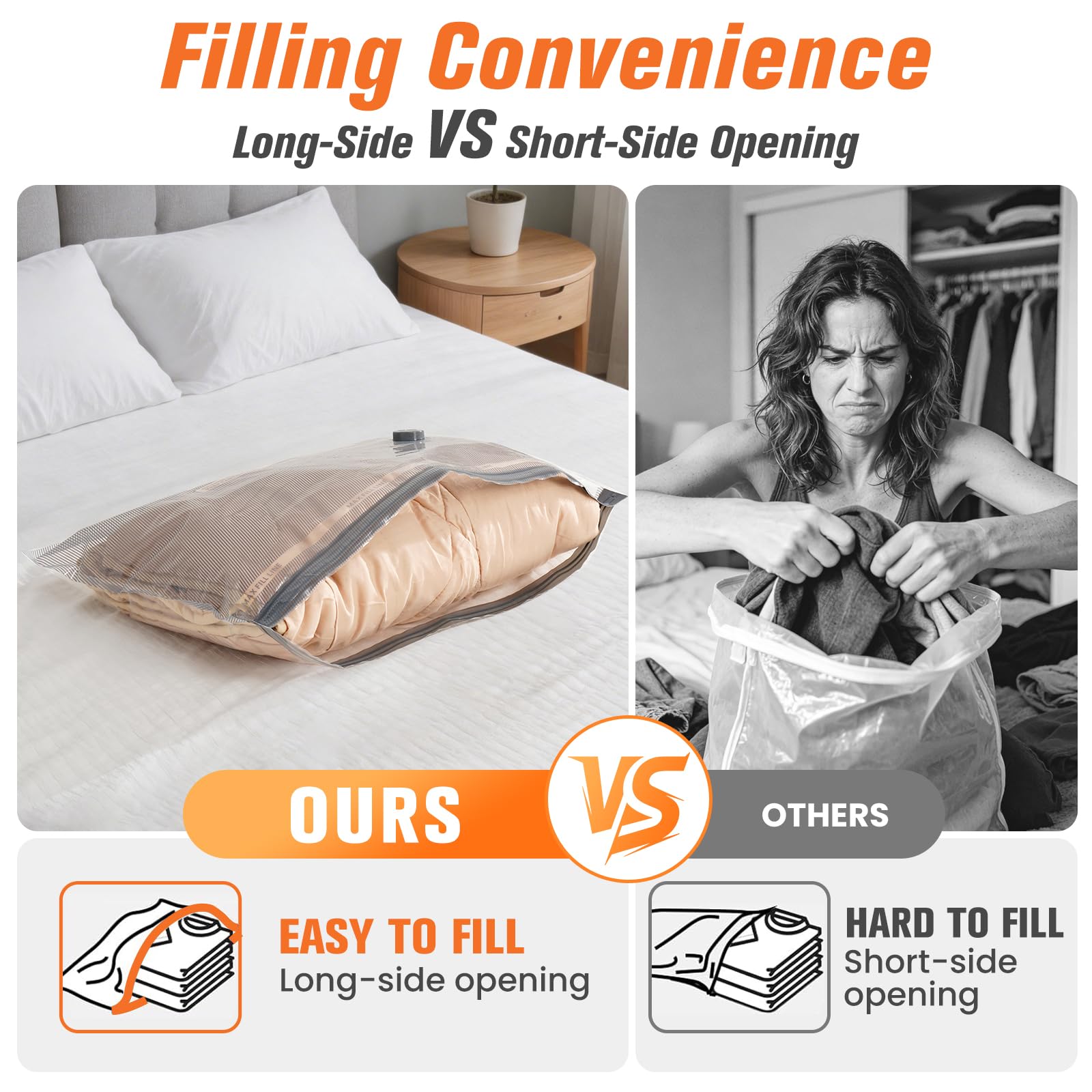 Lot de 15 sacs de rangement sous vide pour voyage avec pompe sans fil, sacs économiseur d'espace pour vêtements, sacs d'emballage de compression pour bagages, 15 tailles combinées