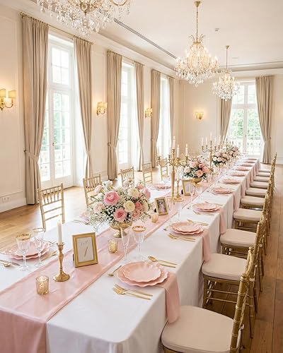 Miniatura 9 de LIYH 24 Piezas Platos Rosados Reutilizables, Plato de Plástico Rosa Festoneado Duradero y Apto para Lavavajillas, Plato de Baby Shower, Platos de