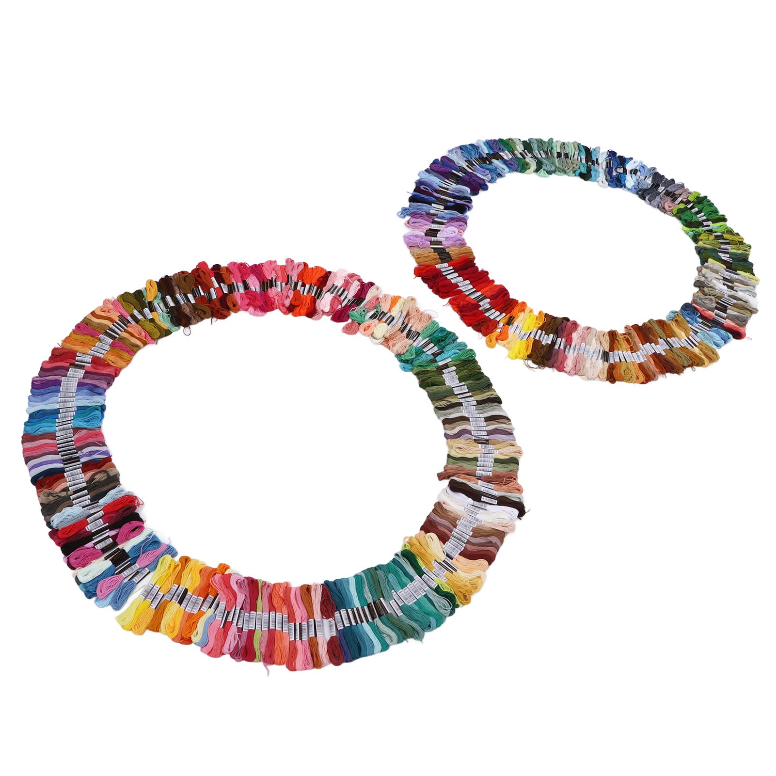Hilo de bordado multicolor, suministros de costura de poliéster sin decoloración, 447 tonos vibrantes para pulseras, muñecas, guantes, bufandas y manualidades de punto de cruz