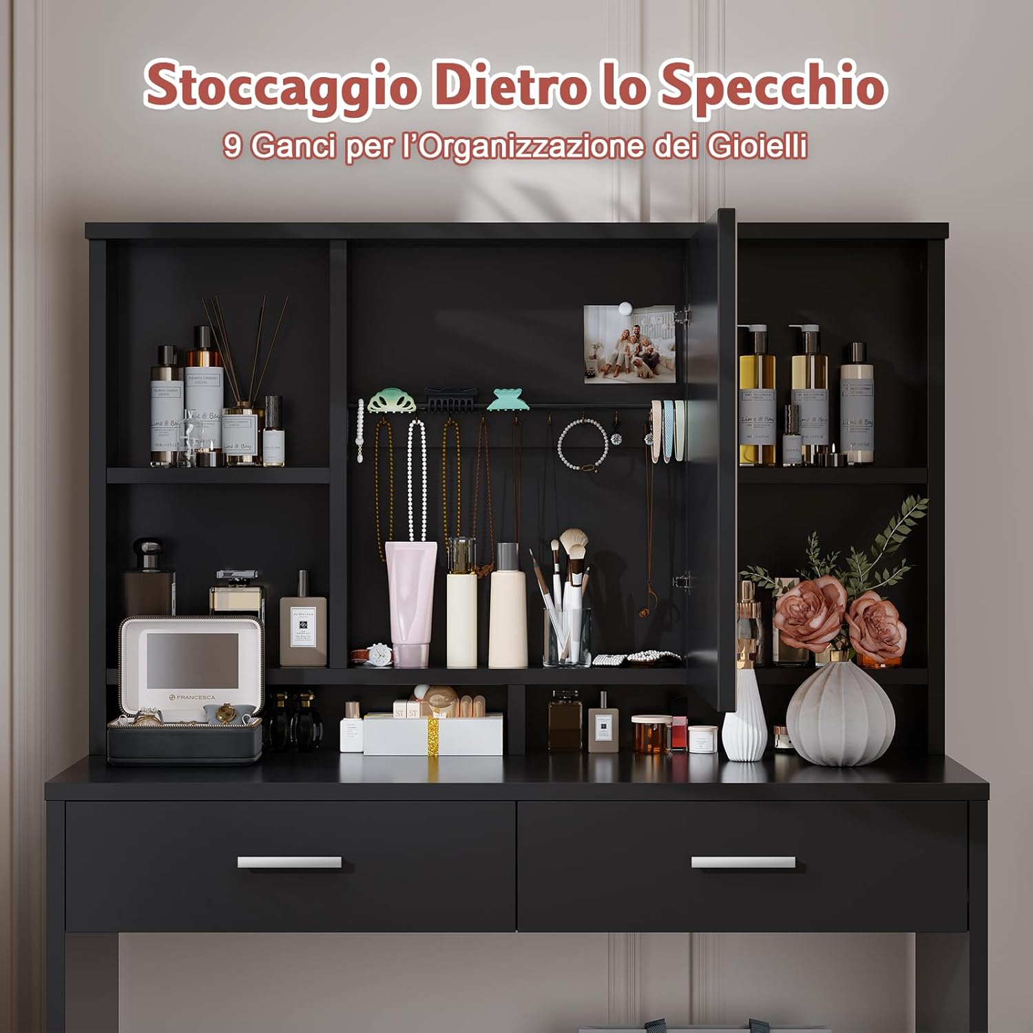 Product dimensions of JUMMICO Vanity Table