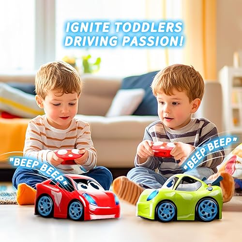 Miniatura 4 de Coche de control remoto, juguete de coche RC con luces y sonidos para niños, niñas y niños pequeños de 1-3, 2-4, 4-7 y 3 años