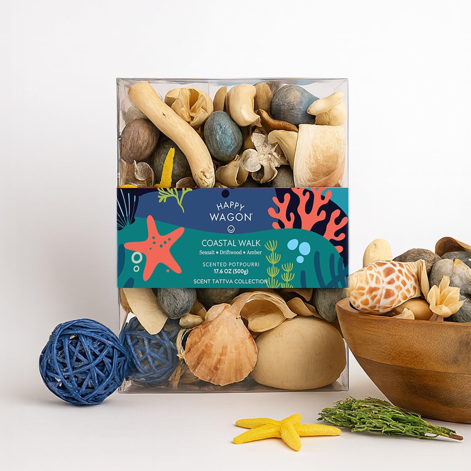 Scent Tattva | Ocean Breeze Potpourri | 250 GMS | Citrus and Musk | Home and Office Decoration | Dried Flowers and Leaves | Multicolor