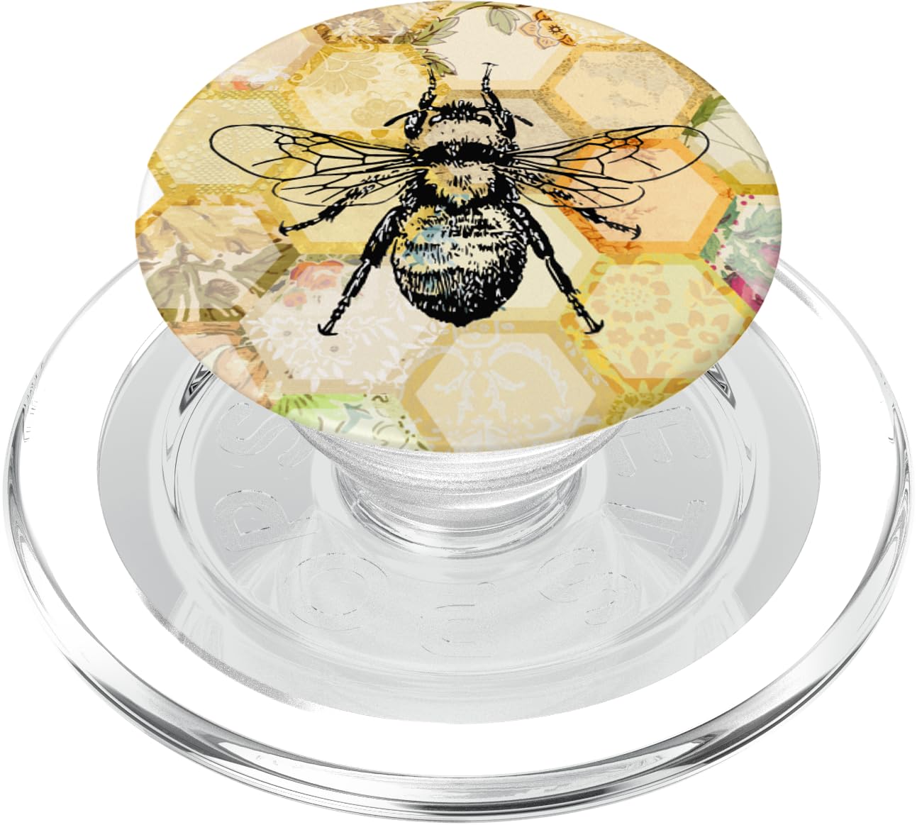Cute Bumble Bee Honeycomb Pattern Vintgage Bees Lover Theme PopSockets PopGrip for MagSafe