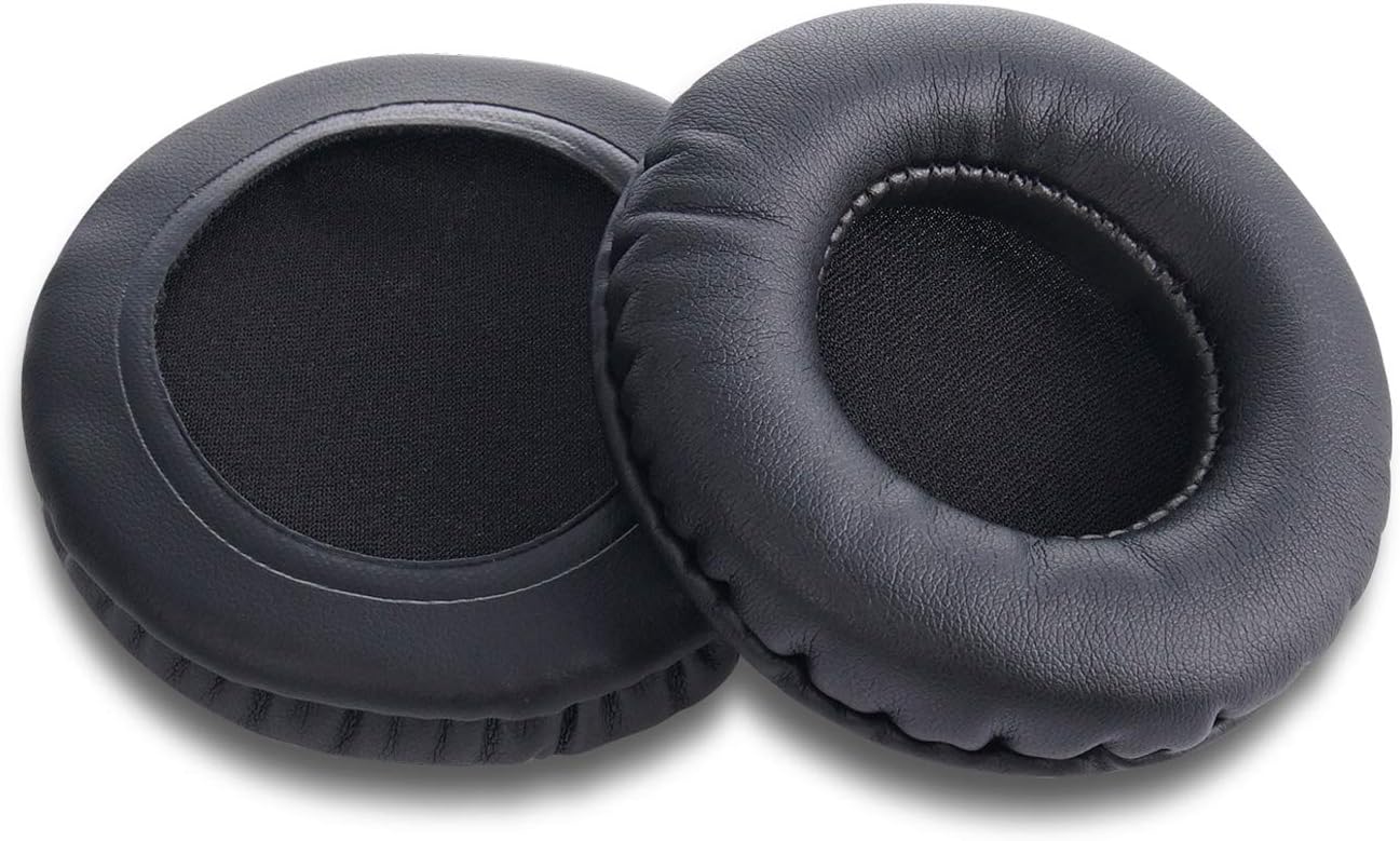 1 Pair 70 mm Round Replacement Faux Leather Ear Pads Compatible with Sony MDR Headphones (Diameter 70 mm, Black)