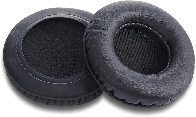 Yizhet 1 pair Round Ear Pads 70mm Replacement Earpads Premium Protein Leather Foam Universal 7cm Cushions Compatible with 70mm Headphone