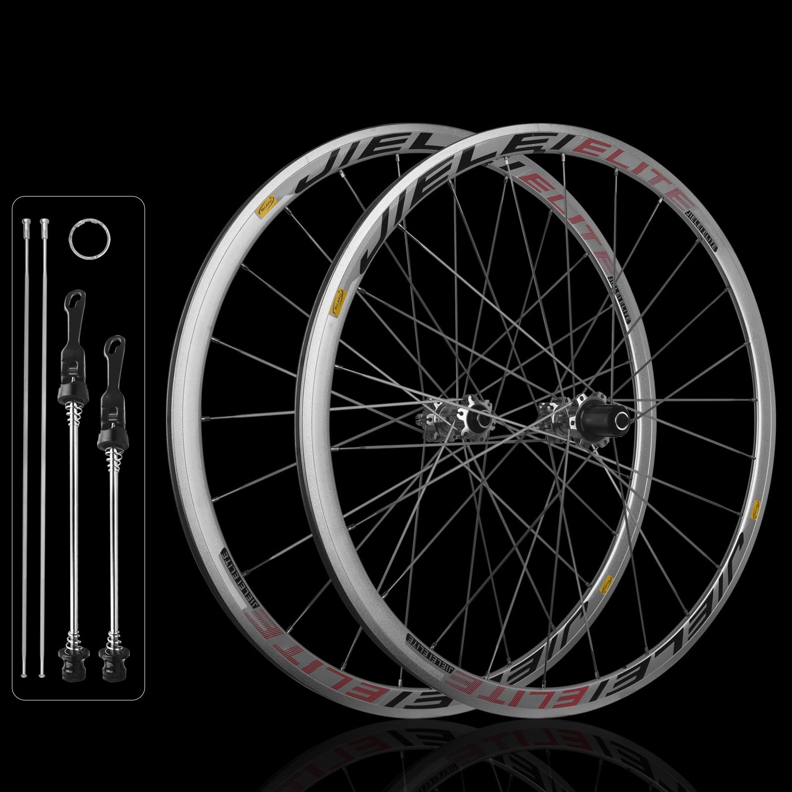 Amazon | 700C JIELEI シルバーリング ロードバイク ホイールセット 高