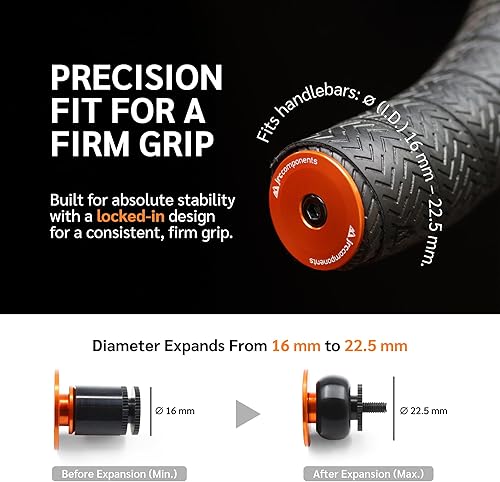 Miniatura 2 de JRC Components Tapones de aluminio para manillar  Paquete de 2 tapas de manillar de bicicleta premium para bicicletas de montaña y carretera