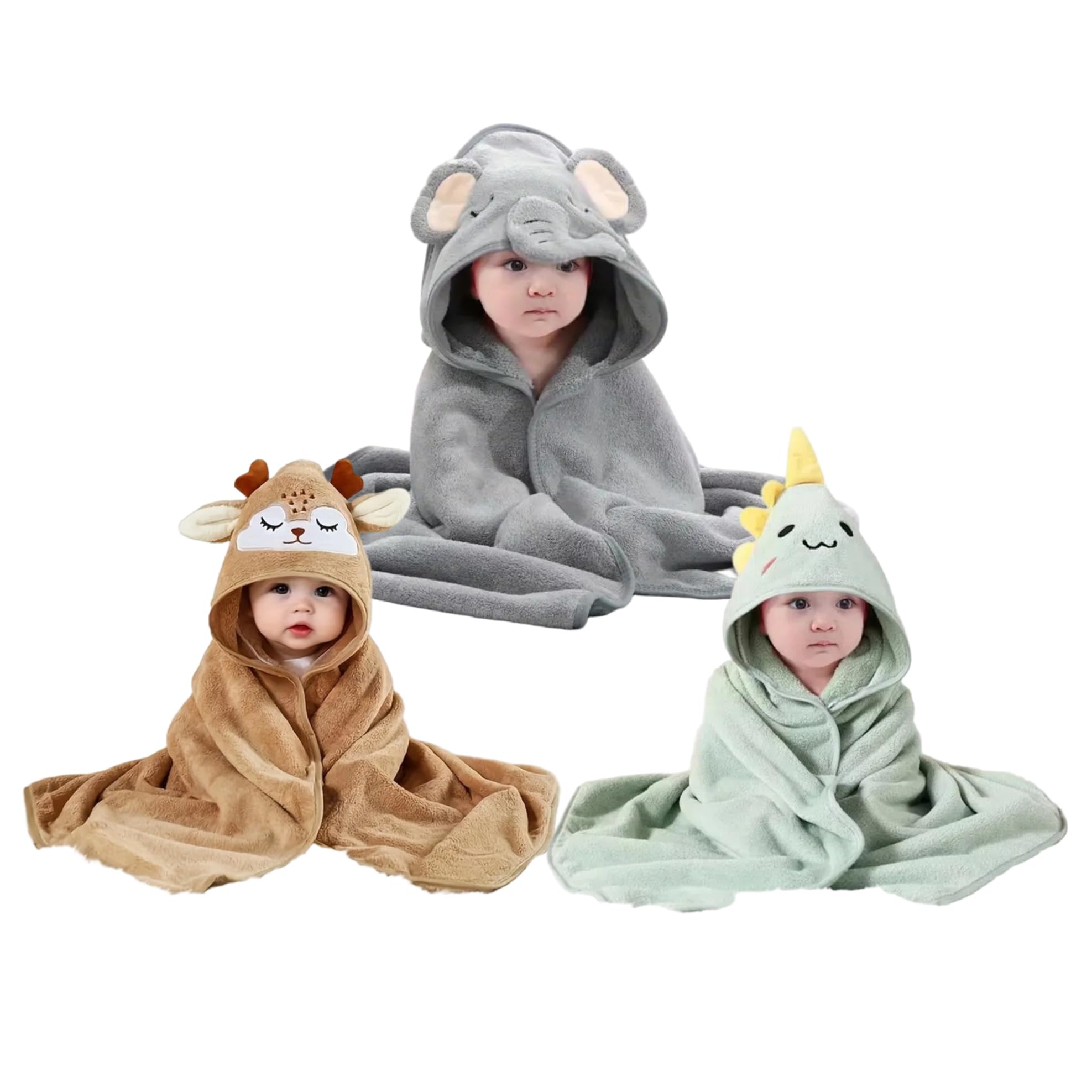 Cadeau de naissance lot serviette de bain bébé capuche animaux
