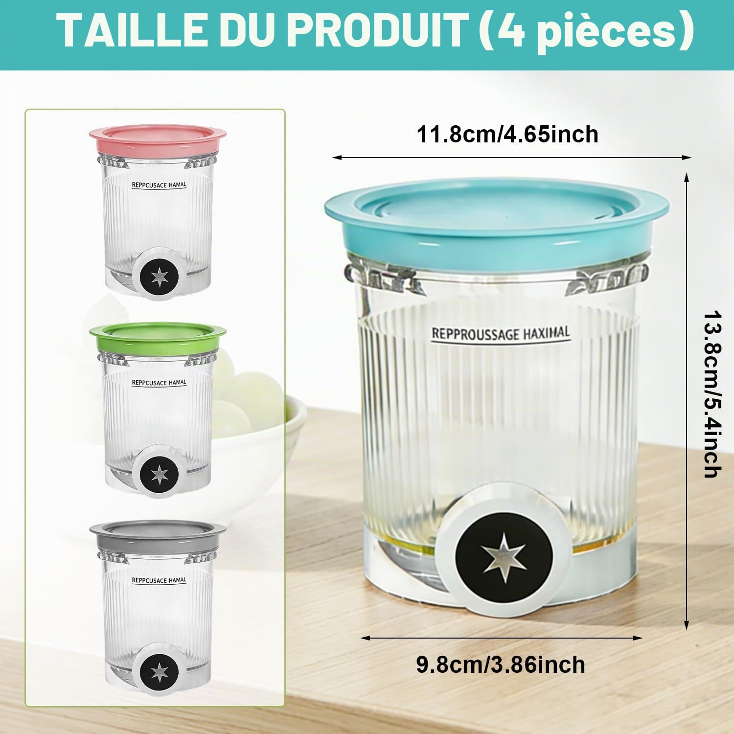 Lot de 4 récipients à pinte de rechange 480 ml pour Ninja Creami Swirl série NC700 NC701EU - Compatible avec les accessoires de sorbetière Ninja Swirl - Sans BPA et passe au lave-vaisselle