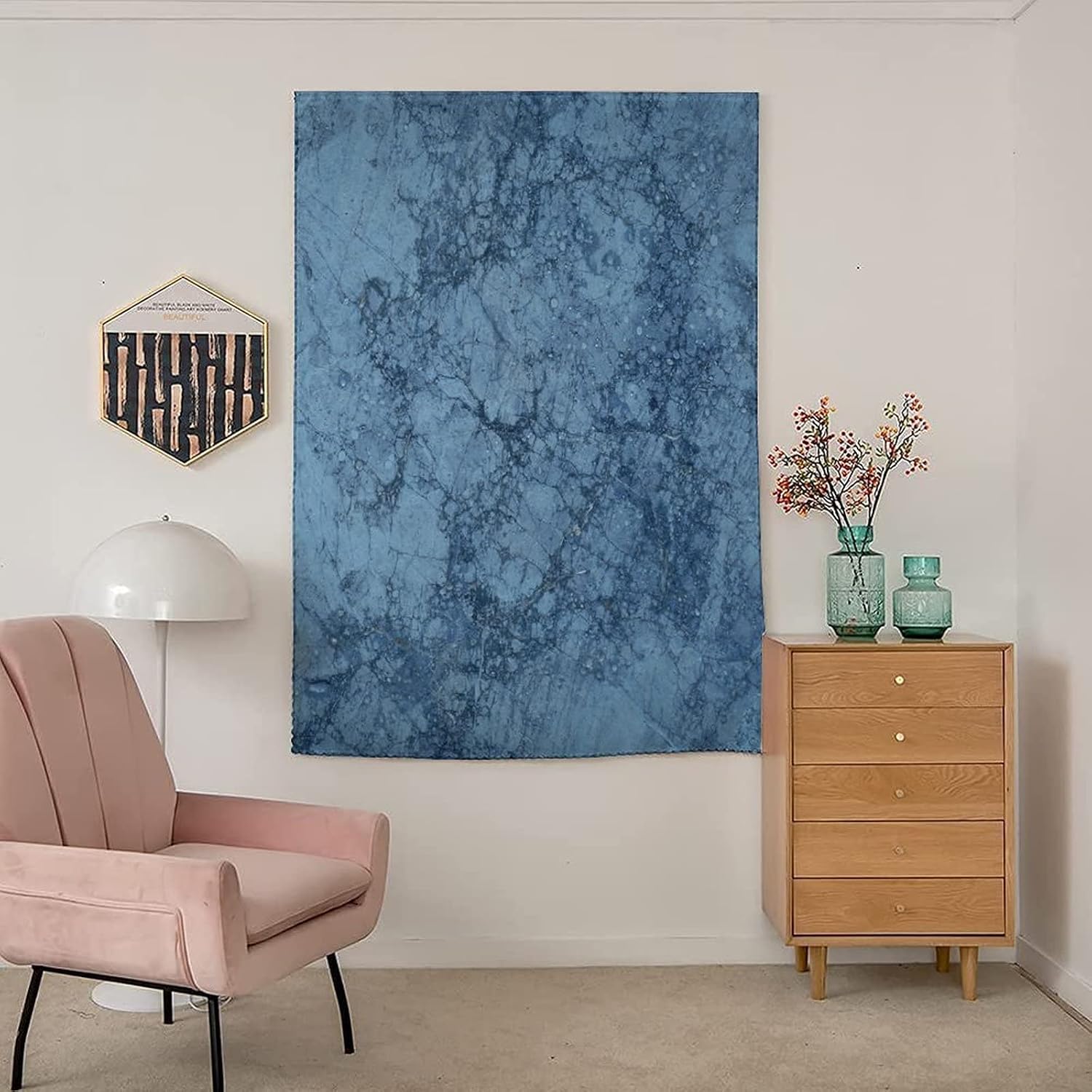 XISUNYA Travel Windows Blackout Curtain, Marble Curtain Shades, Abstract Crack Pattern Print Temporary Blackout Blinds,59W x84L Inch, for Bathroom Living Room Bedroom