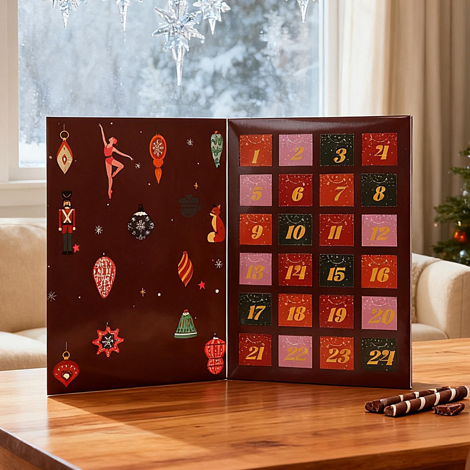 Calendario 'Avvento - 24 giorni vuoto riutilizzabile favori di festa | Conto alla rovescia Decorazione | Per soggiorno, camera da , festa scolastica attività familiare