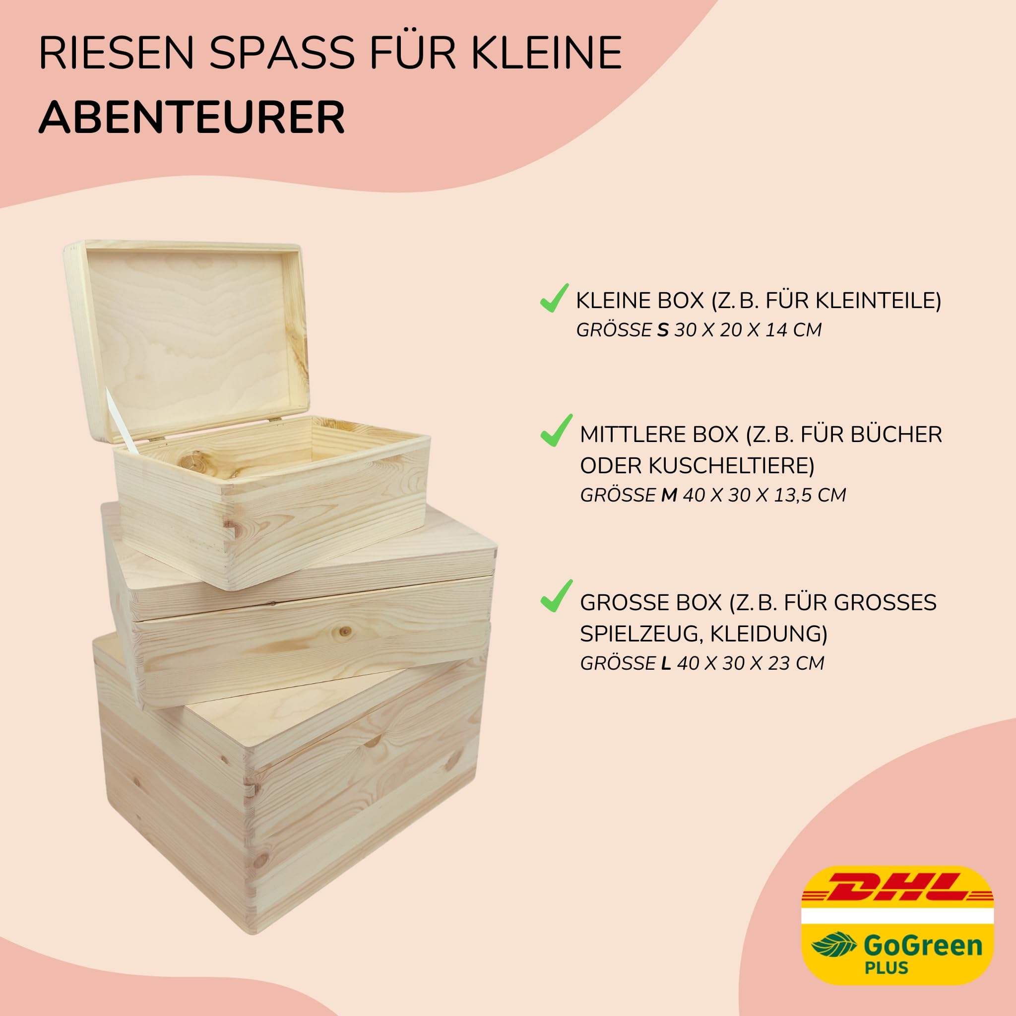LARIFEE personalisierte Erinnerungsbox Zebra – Holzkiste für Baby Andenken groß 40x30x23 cm – Geschenk Geburt, Taufe & Babygeschenk