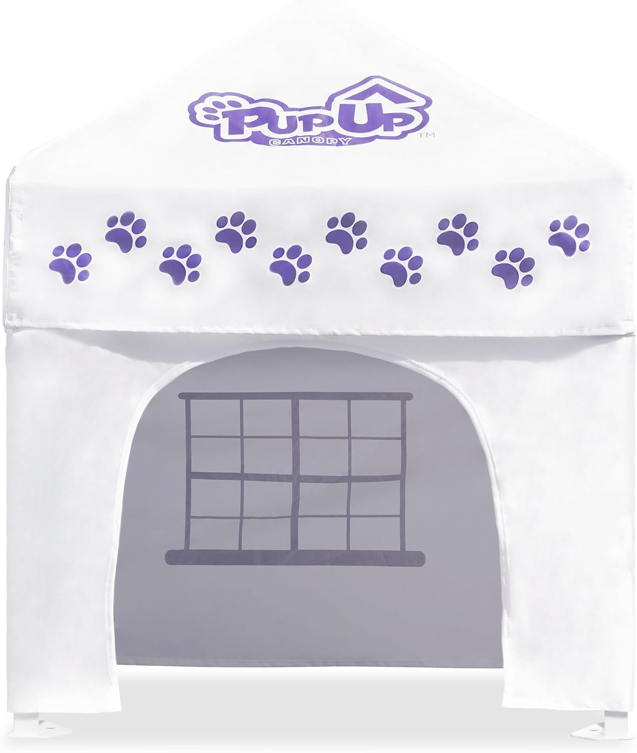 Caravan Canopy PUP02010 PupUp Canopy Instant and Portable Shelter, White/Purple, Small Dog House