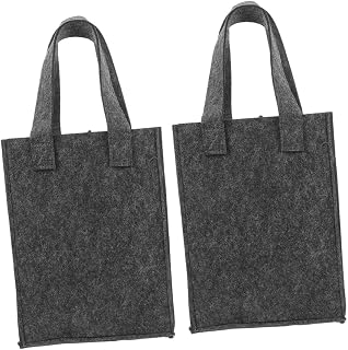 Cabilock Felt Wine Bottle Carrier 2pcs with Divider for Two Bottles | Reusable Portable Storage, Secure Protection, Minimalist Fashionable Style, for Present Wrapping and Outdoor Events