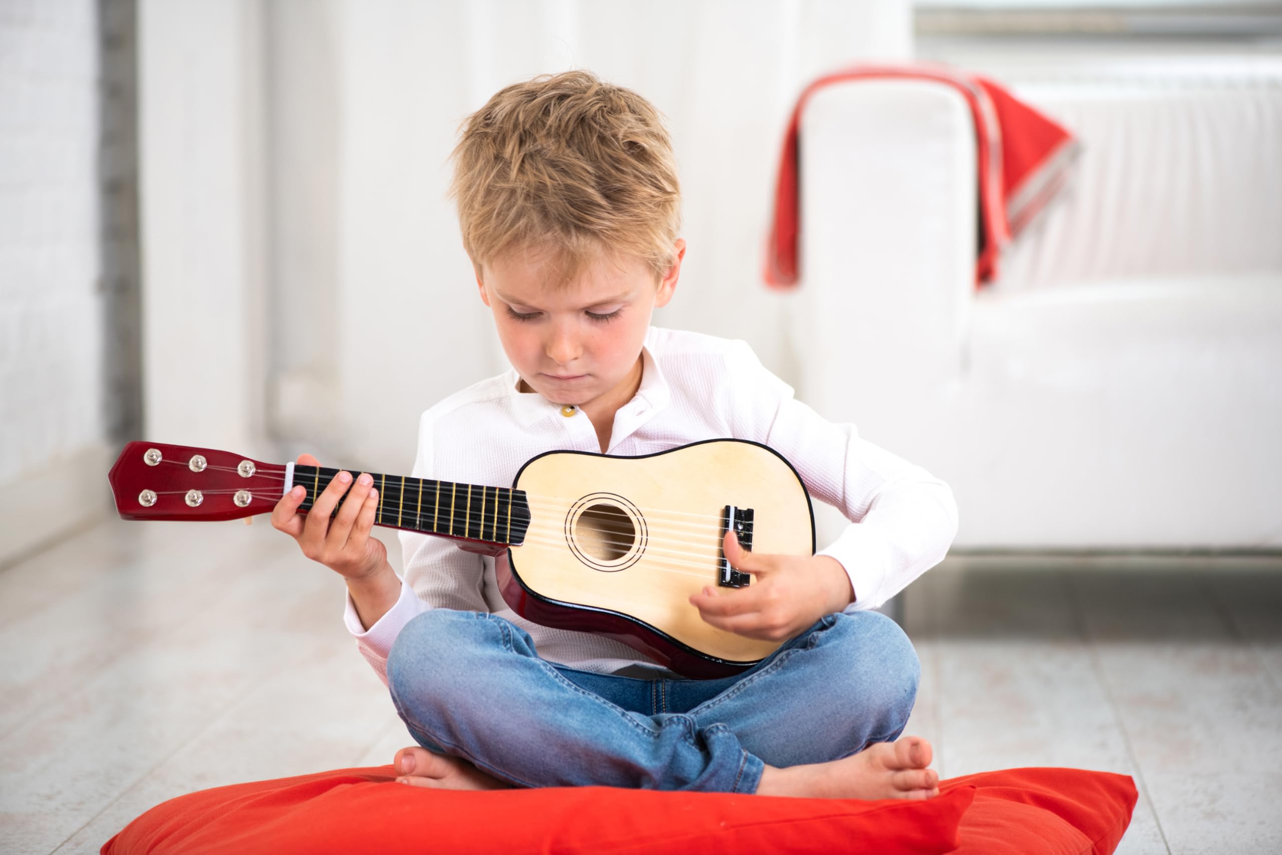 VEDES Großhandel GmbH - Ware Boogie Bee Holzgitarre mit 6 Saiten, 55 cm