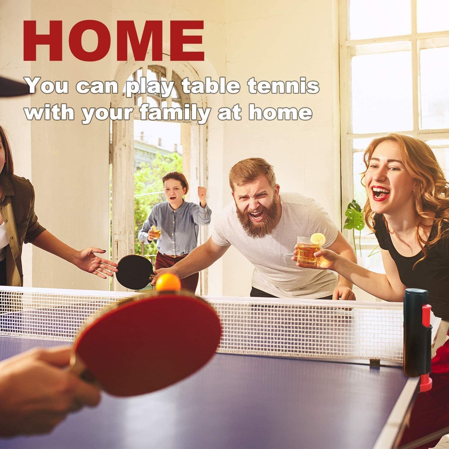 Sportout Retractable Ping Pong Net – 72-Inch Table Tennis Net with Secure Clamps | Portable Design for Universal Table Compatibility