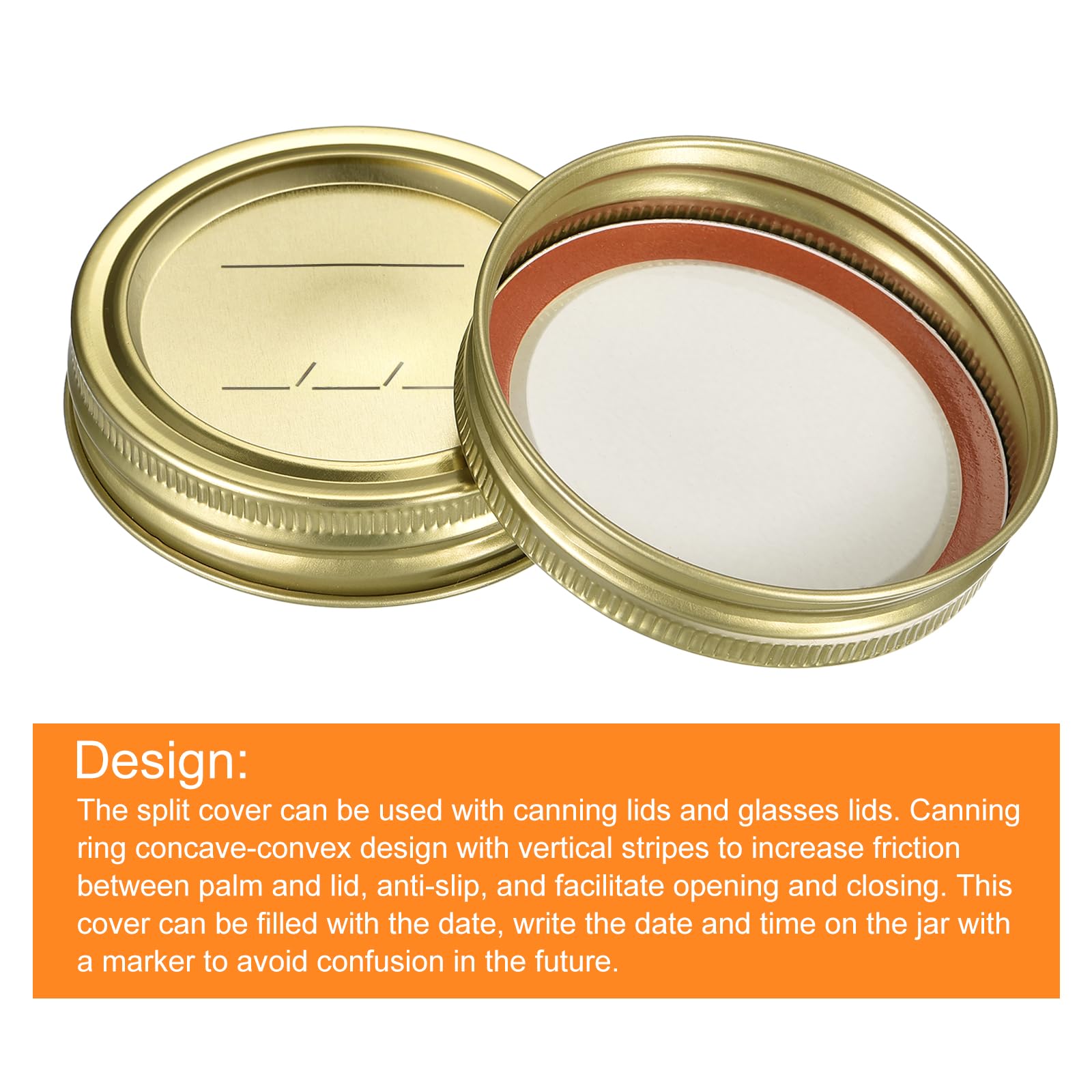 QUARKZMAN Couvercles De Mise En Conserve, 80 Pièces - Couvercles De Bocaux En Fer Blanc à Ouverture Régulière, Étanches Et Adaptés à La Conservation (Argent