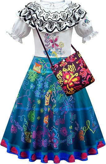 Girls Casual Cartoon Summer Dress Kids Flower Party Dress
