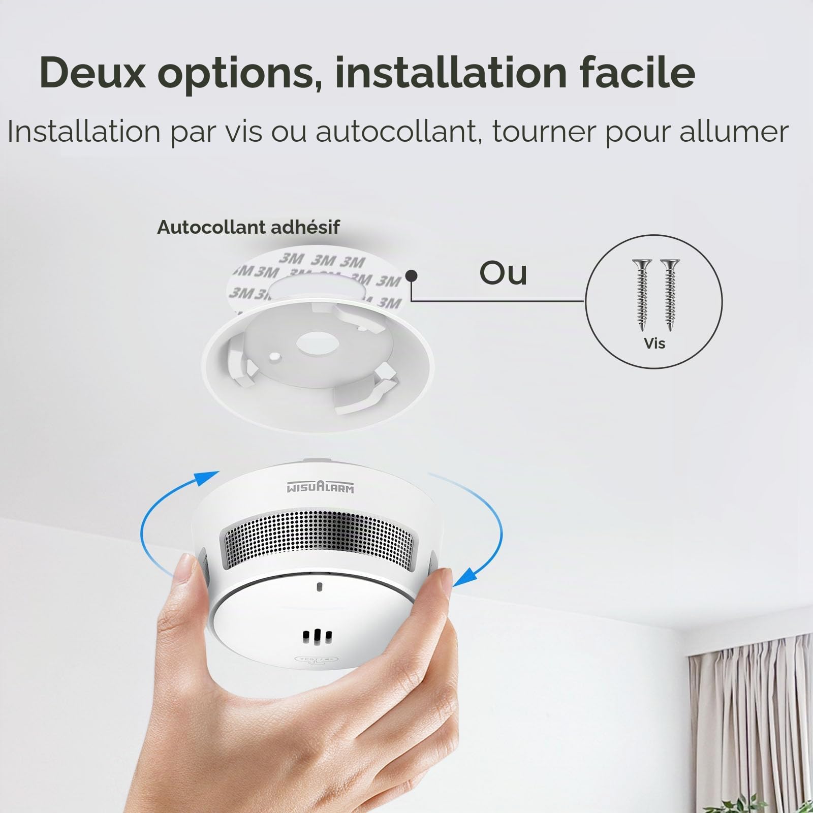Détecteur de fumée interconnectés, Batterie de 10 Ans, détecteurs d'incendie pour la Maison interconnectés, détecteur de fumée télécommandé, Conforme à la Norme EN14604 (3pack interconnecté)
