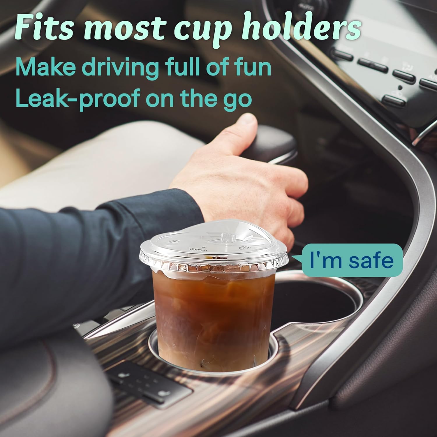 Homestockplus 25 Pack 15 oz BPA-Free Clear Plastic Cups with Strawless Sip Lids - Leak-Proof Round Bottom Disposable Iced Coffee Cups for Kids, To-Go Cold Drinks, Ideal for Small Parties & Daily Use - Image 6