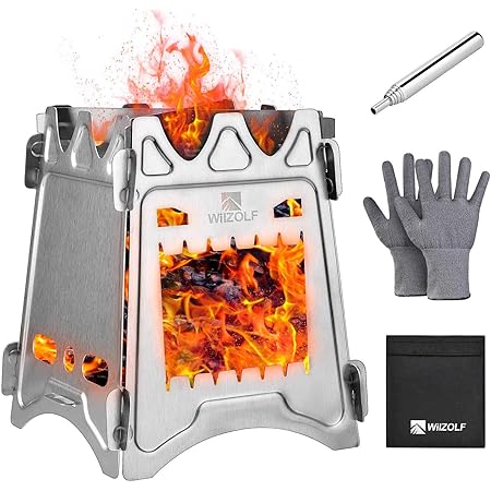 Amazon Wilzolf 焚き火台 焚火台 たき火台 折りたたみ焚火台 軽量 キャンプ用品 ピクニック バーベキューコンロ コンパクト 薪ストーブ ウッドストーブ ステンレス鋼製 ソロキャンプ用品 固形燃料ストーブ Wilzolf バーベキューコンロ 焚火台