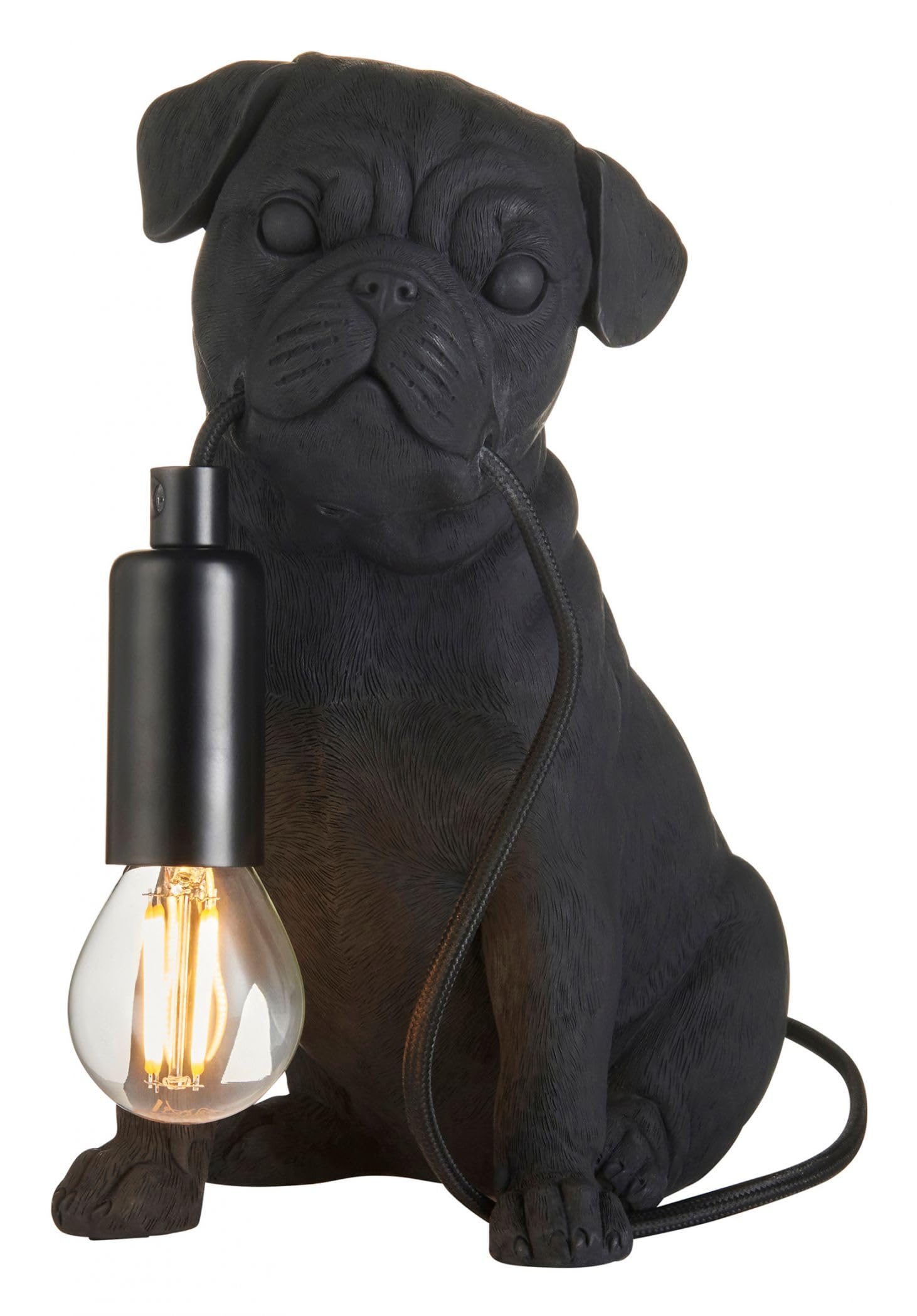 ENDON 107325 Pug Puppy Table Light, Matt Black