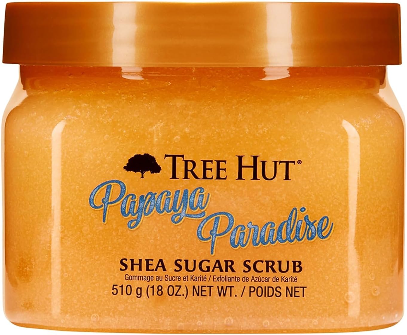Shea Sugar Scrub, Papaya Paradise, 18 oz | Exfoliating, Hydrating & Moisturizing Body Scrub with Shea Butter & Nourishing Essential Oils, Smooth & Soften Skin