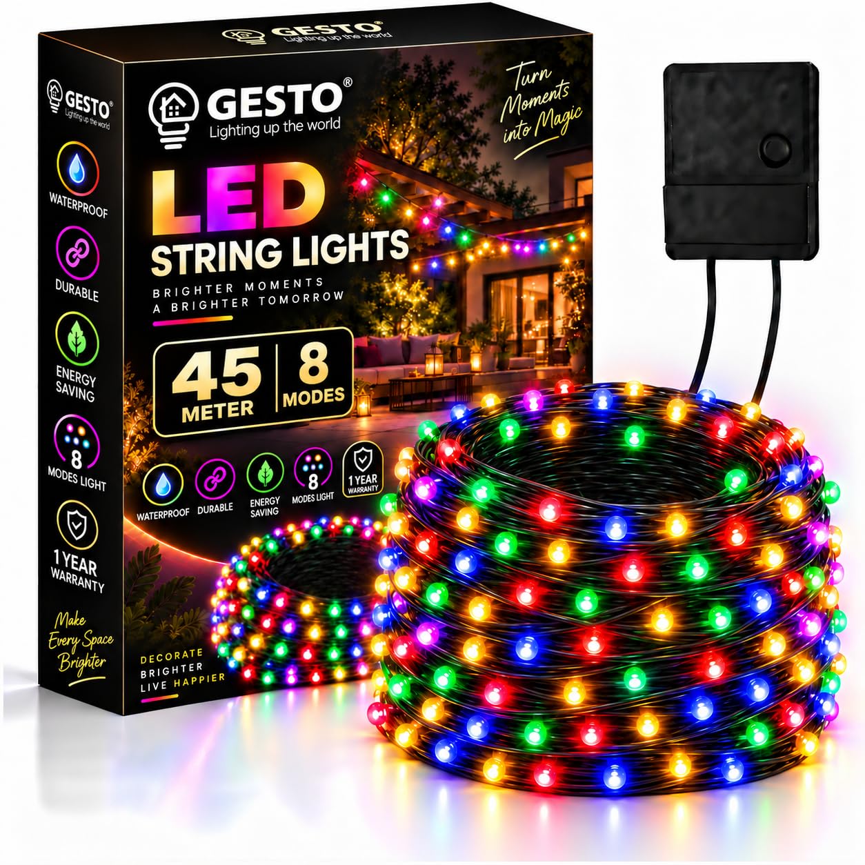Pink LED String Lights - 20M Glow for Home & Events -10