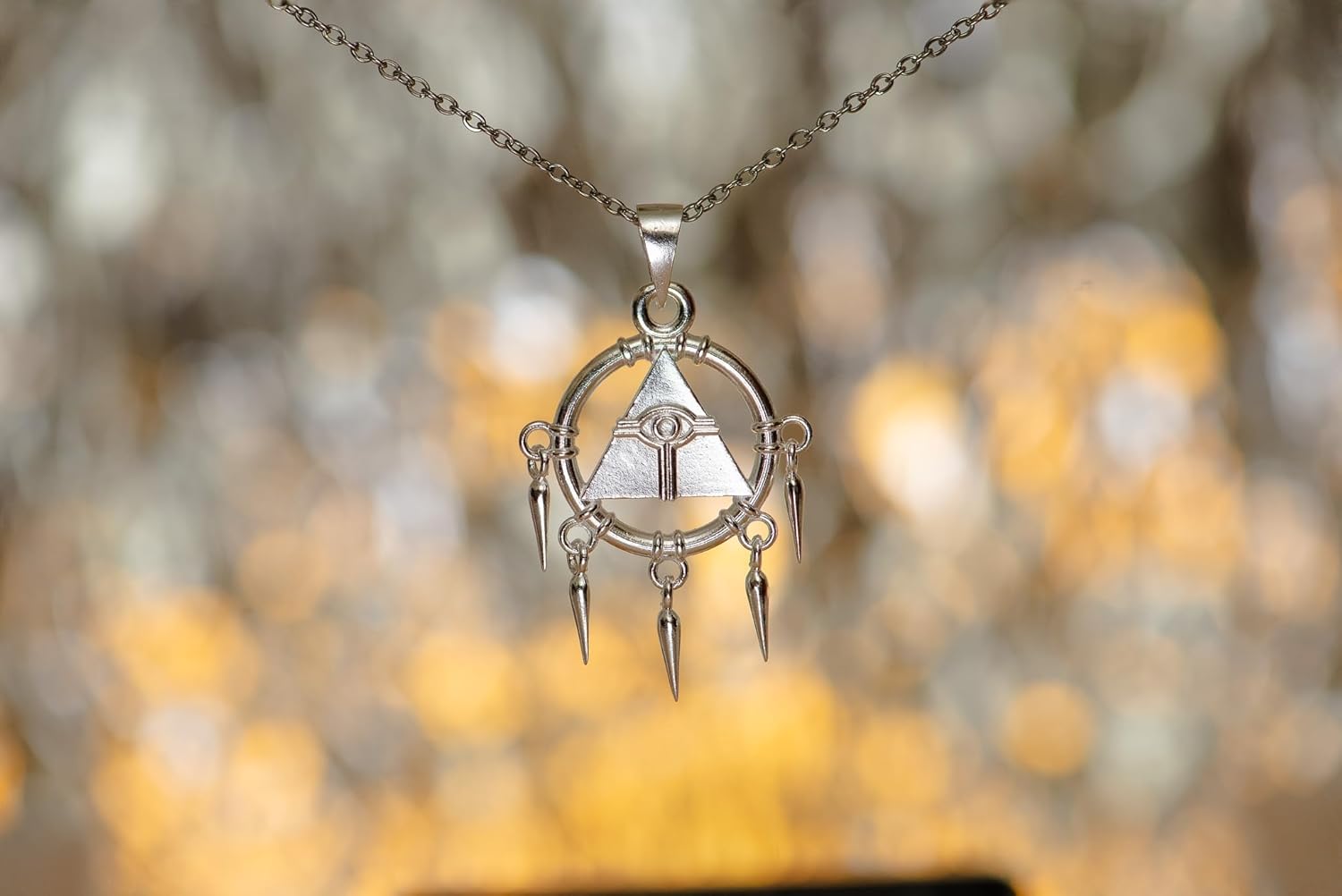 Legendary Millennium Ring Pendant, Silver Necklace for Fantasy Jewelry Fans