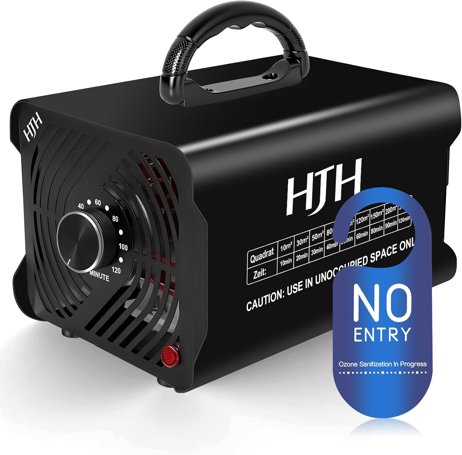 Purificador de aire 30000 mg/h, con temporizador de 120 minutos, purificador de aire de 300㎡ para coche, apartamento, olores de mascotas, habitación, humo y olores de cocina, negro