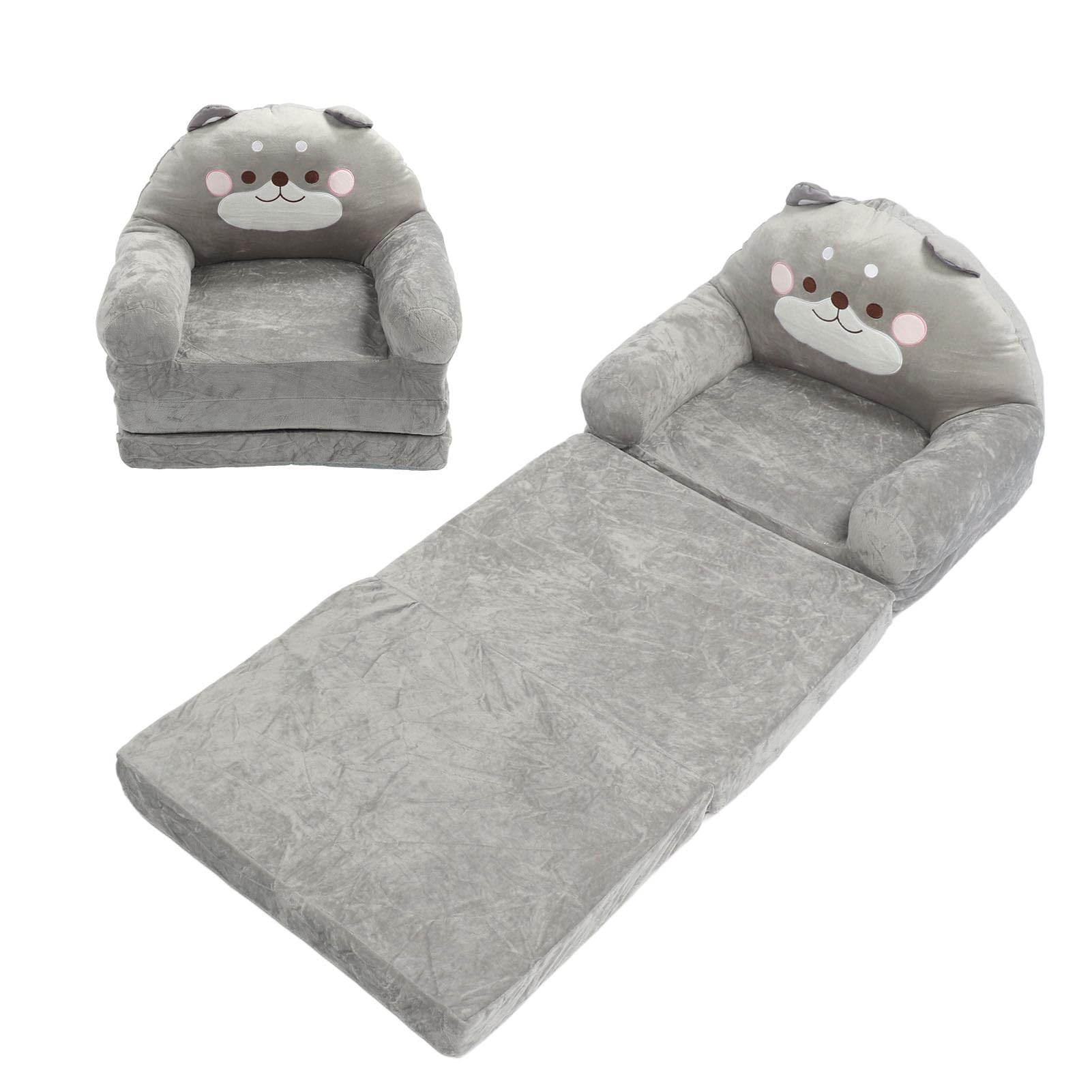 Sofa dla Dzieci, Miękki Pluszowy Rozkładany Fotel dla Dzieci Sofa Podłogowa Maluch Materac Podłogowy Cabrio Futon Składany Materac Krzesło Składana (Składane na trzy części)