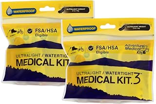 Adventure Medical Kits Ultralight & Watertight Medical Kit .3, 2 Pack | Features a Waterproof DryFlex Bag with Bandages, Gauze & Medications for Wound Care, Plus Moleskin for Blisters