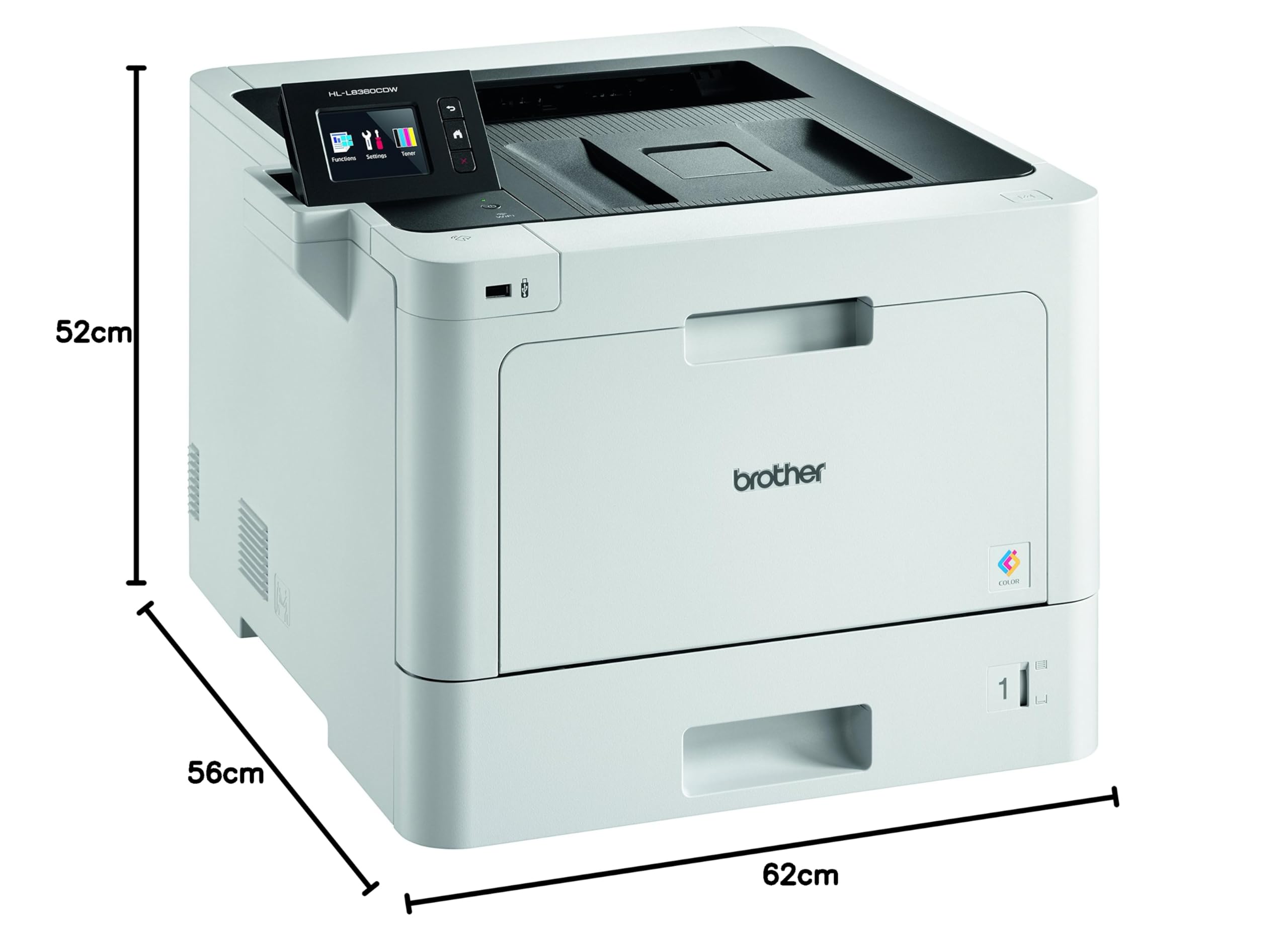 Brother HL-L8360CDWG1 Professioneller WLAN Farblaserdrucker mit NFC (31 Seiten/Min., Duplex, 2.400 x 600 DPI) weiß/schwarz