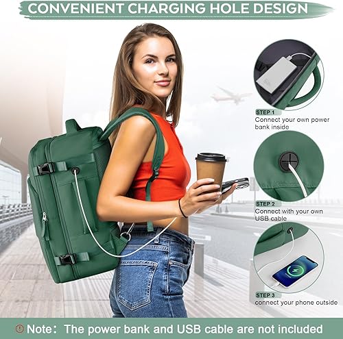 Miniatura 3 de Mochila de viaje grande, bolsas de mano para aviones, bolsa ligera para artículos personales, mochila para laptop, mochila casual para senderismo de