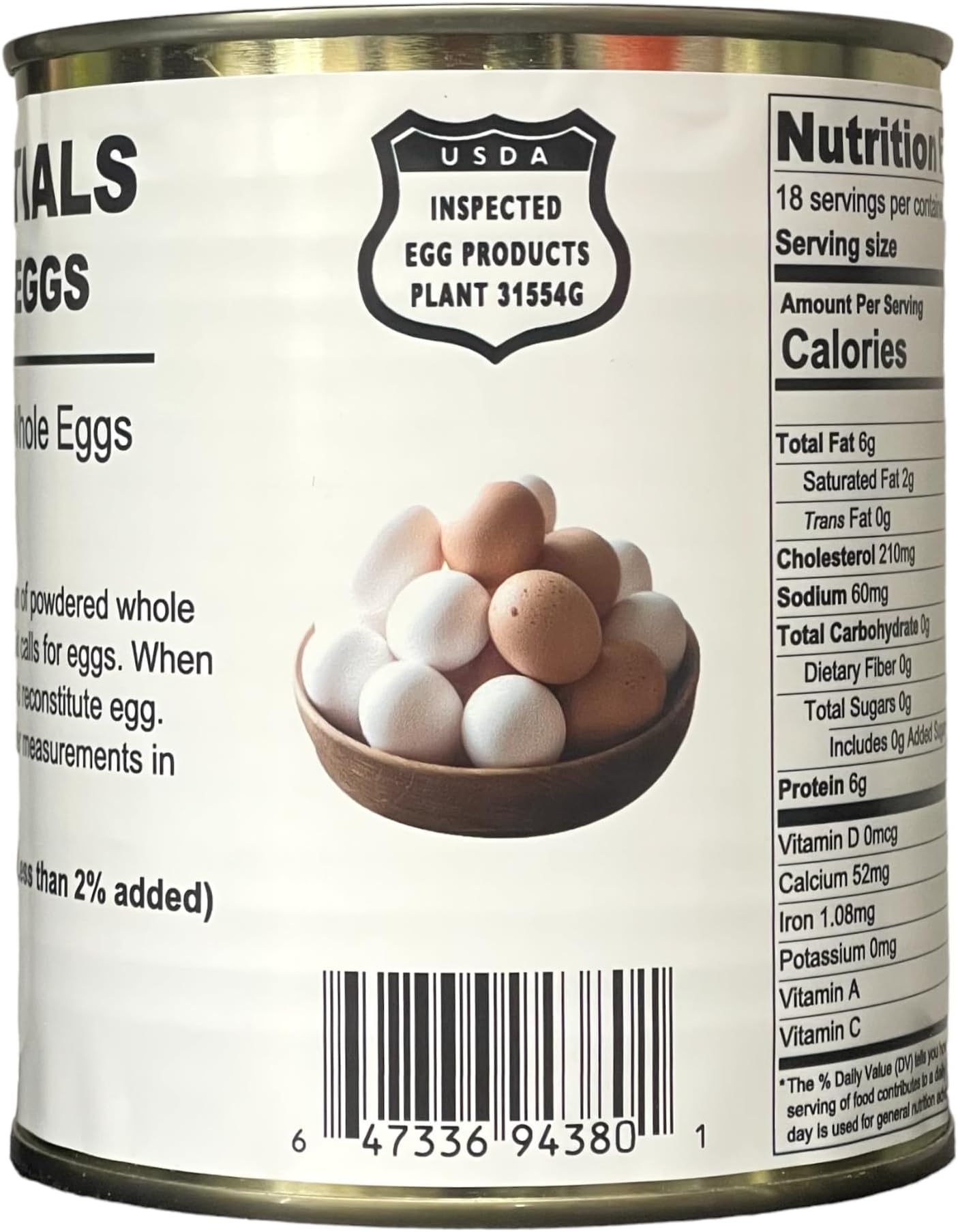 Future Essentials Canned Powdered Eggs (8 oz) Freeze