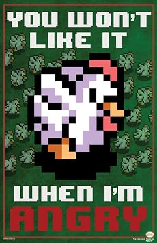Pyramid America Zelda Poster - The Legend of Zelda Cucco Angry - 11 x 17 Poster Print Wall Art, Ideal for Home Decor, Room Decor, Game Room Decor & Living Room Decor
