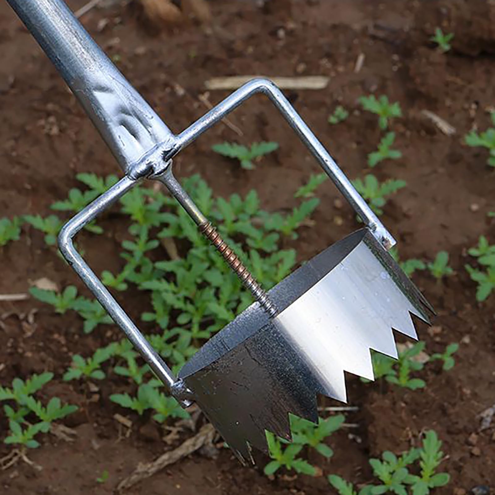 Perforatrice de Film de paillage 10 cm avec poignée rétractable 44-75 cm Outils de creusage de Trous pour, Outils de Jardinage pour pelouse, légumes, Plantation, serres, tête en