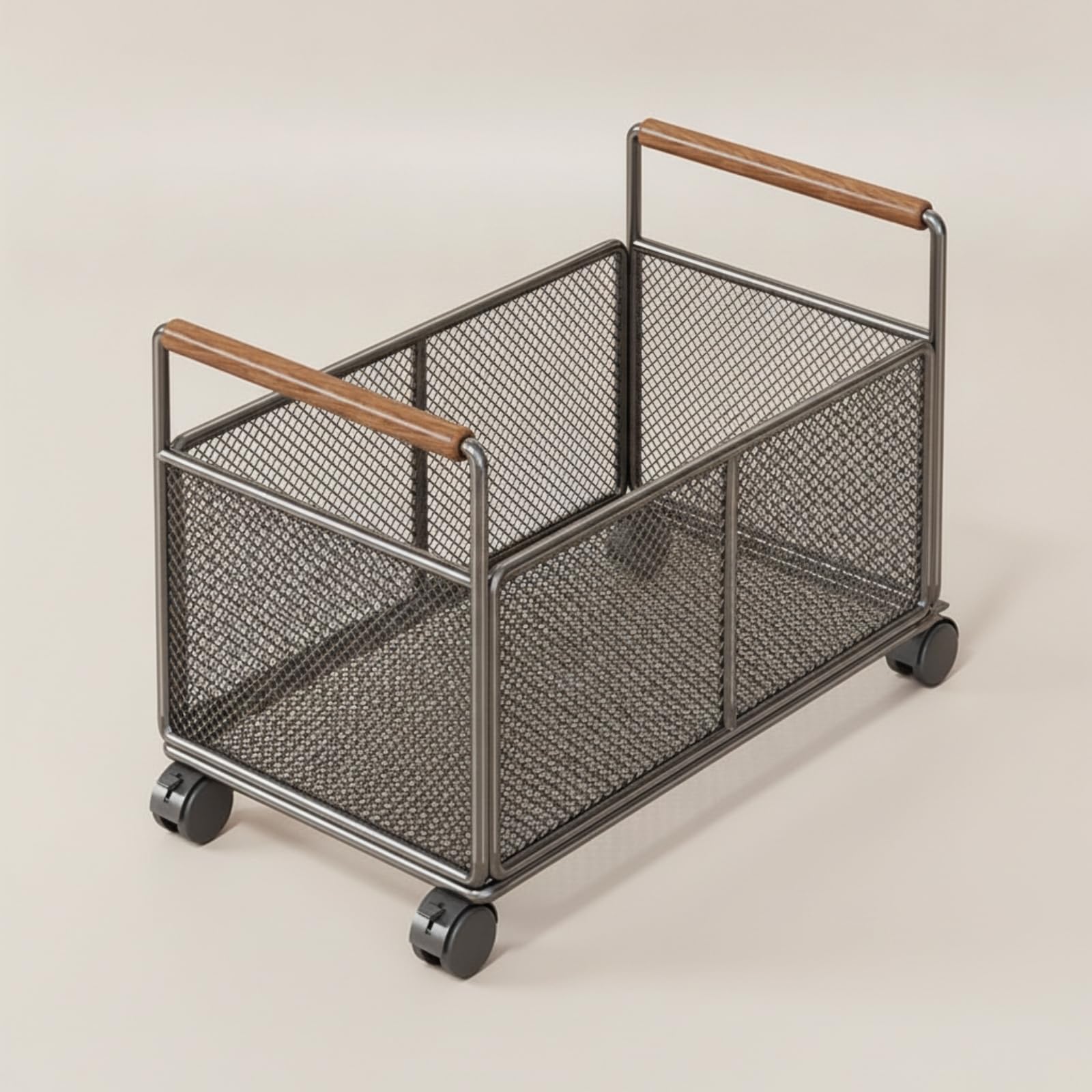 Carrello Porta Libri con Ruote Compatto Carrello Portaoggetti Multiuso Portatile Organizzatore sotto Scrivania per Soggiorno, Bianco, Grande Con Ruote