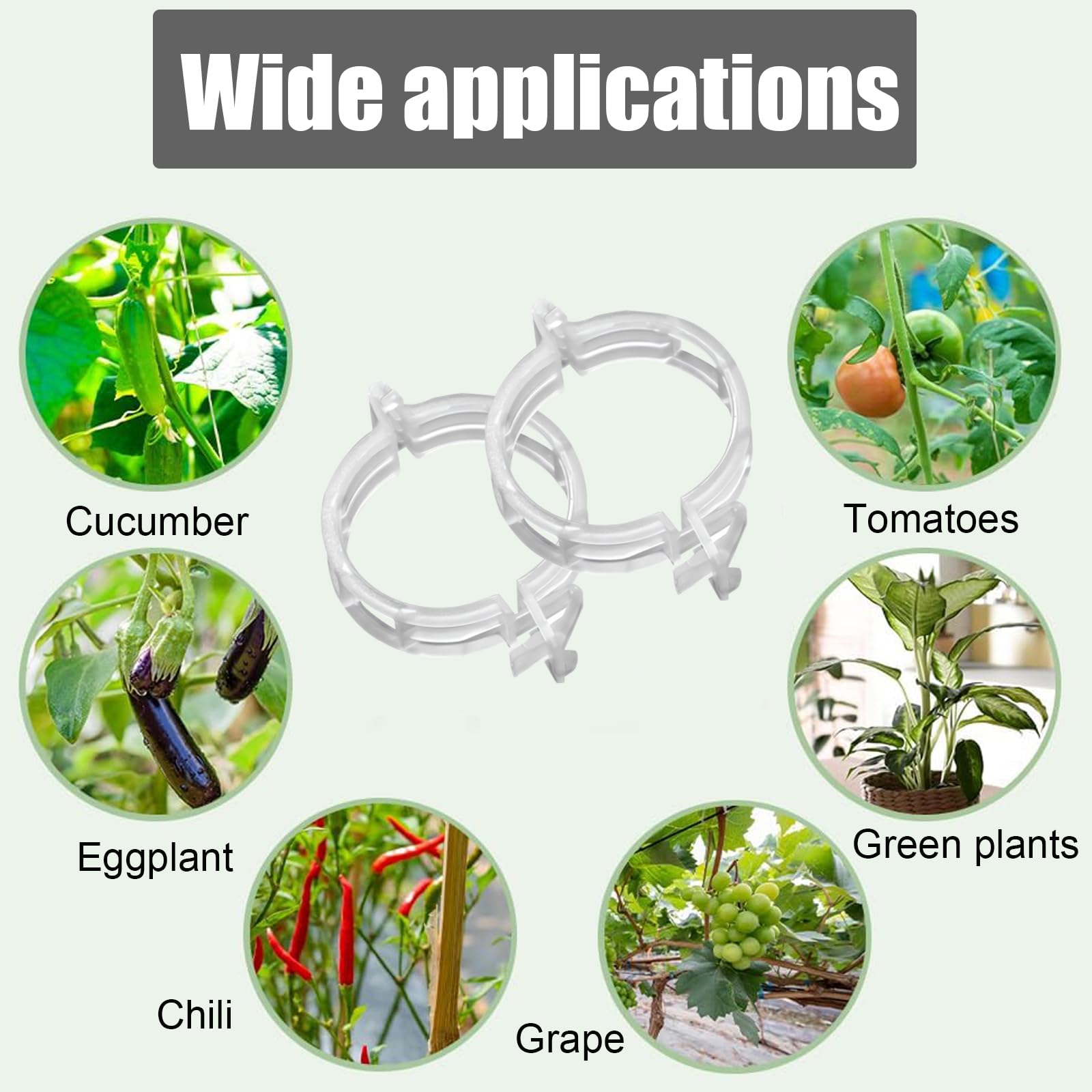 200 pcs Support pour Plantes de Jardin Clips pour Les légumes Tomate Vigne tiges de Croissance Droit et Plus Sain 2.5cm x 2cm Blanc