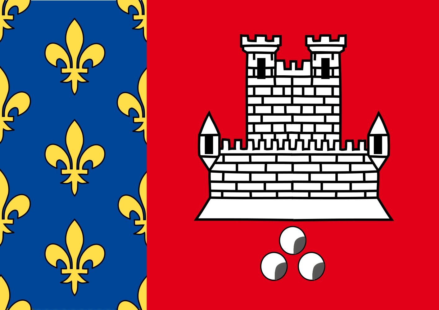 Drapeau Vincennes Val de Marne grand pavillon historique France 150x90cm