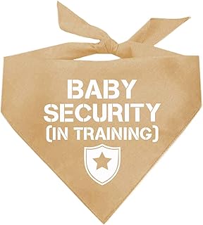 Baby Security in Training Baby Announcement Dog Bandana (Tan, OS 223)