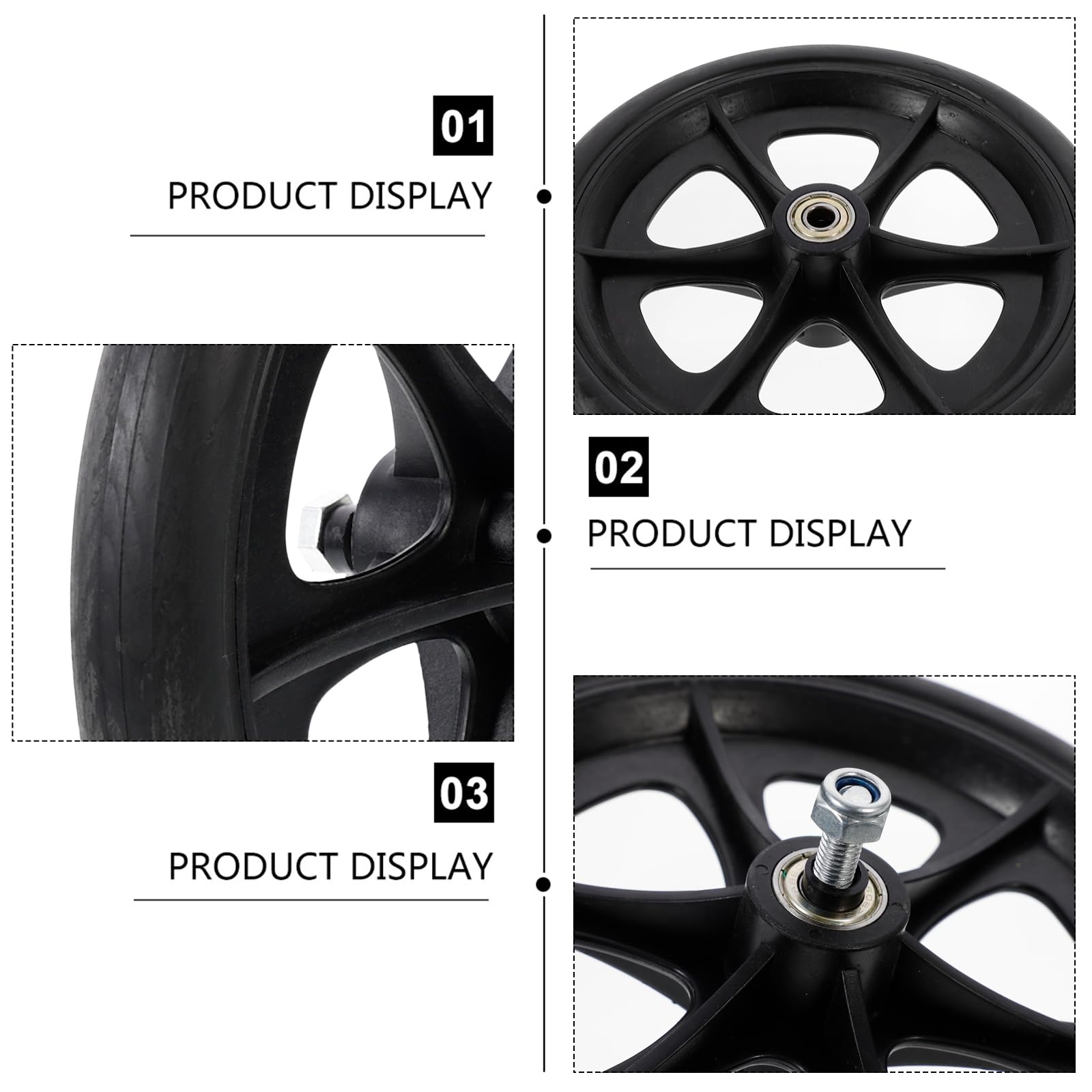 Plastic Wheelchair Front Caster Wheel 8 Inch, Load Capacity - View #4