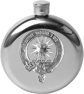 MacLeod (Lewis) 5 oz Round Clan Crest Scottish Badge Flask
