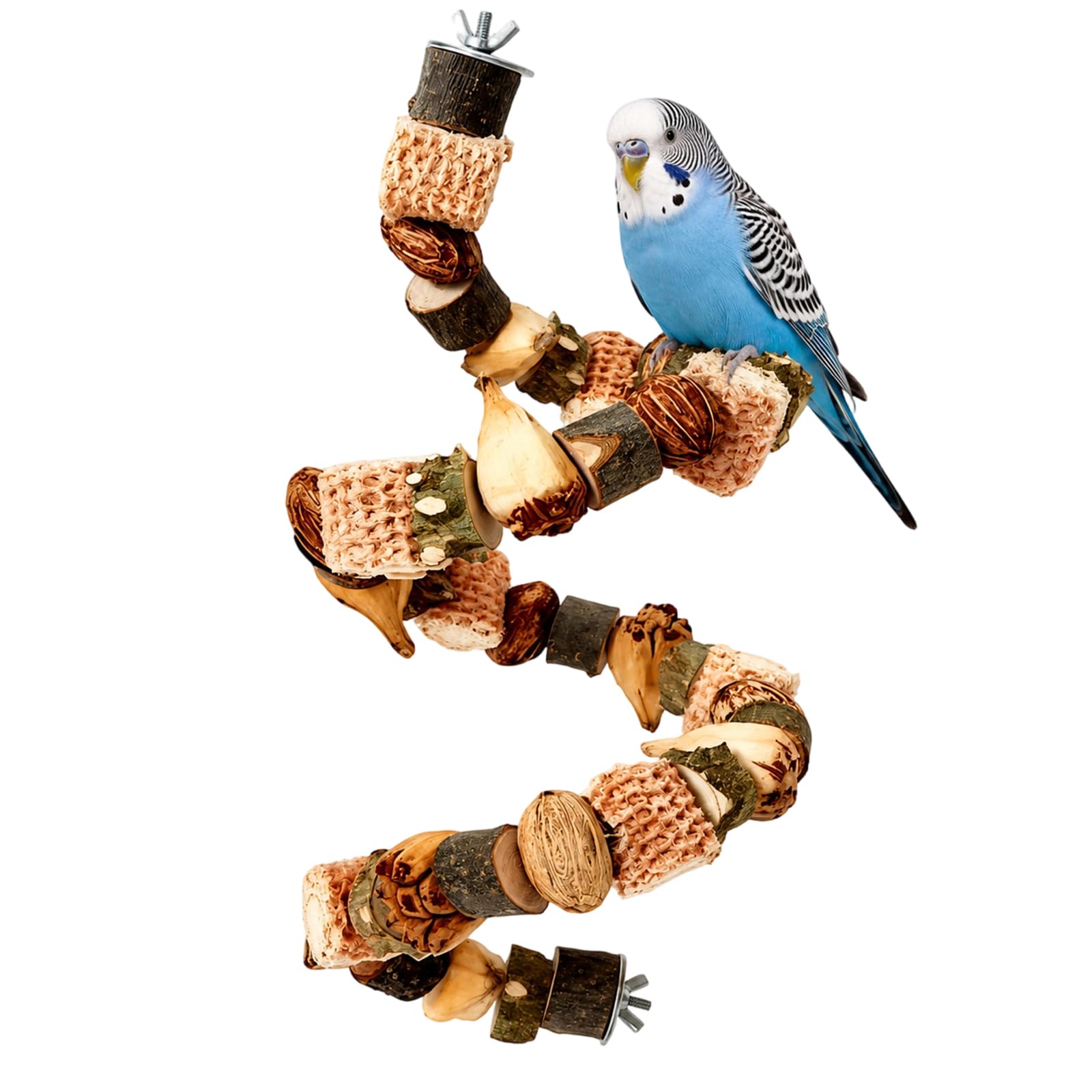 Parrot Perch, 60 cm Bird Perch with Natural Chewing Surface, Beak Maintenance and Cage Enrichment Toy for Small Medium Parrots Including Budgies and Cockatiels